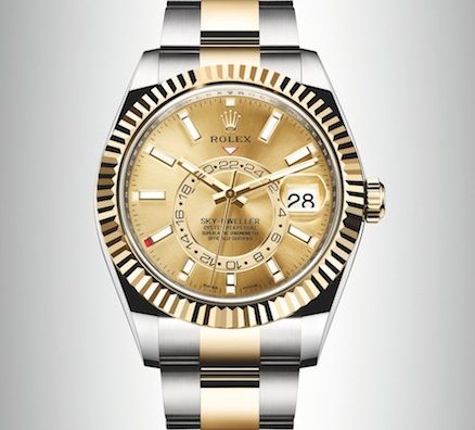 Steel Cases And Yellow Gold Bezels For Rolex Sky-Dweller 326933 Knockoff Cheap Watches