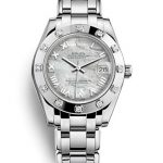 34MM Rolex Pearlmaster 81319 Knockoff Ladies’ Watches With White Mother-Of-Pearl Dials For Christmas Gift