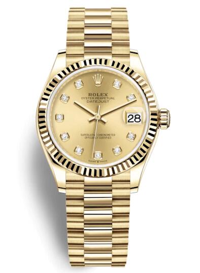 31MM Rolex Datejust 278278 Fake Watches With Yellow Gold President Bracelets Of Luxury Styles