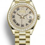 28MM Rolex Lady-Datejust 279138RBR Fake Best Watches With Yellow Gold Bracelets