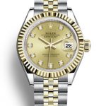 28MM Rolex Datejust Fake Ladies’ Watches With Fancy Diamond Champagne Dials For Hot Sale