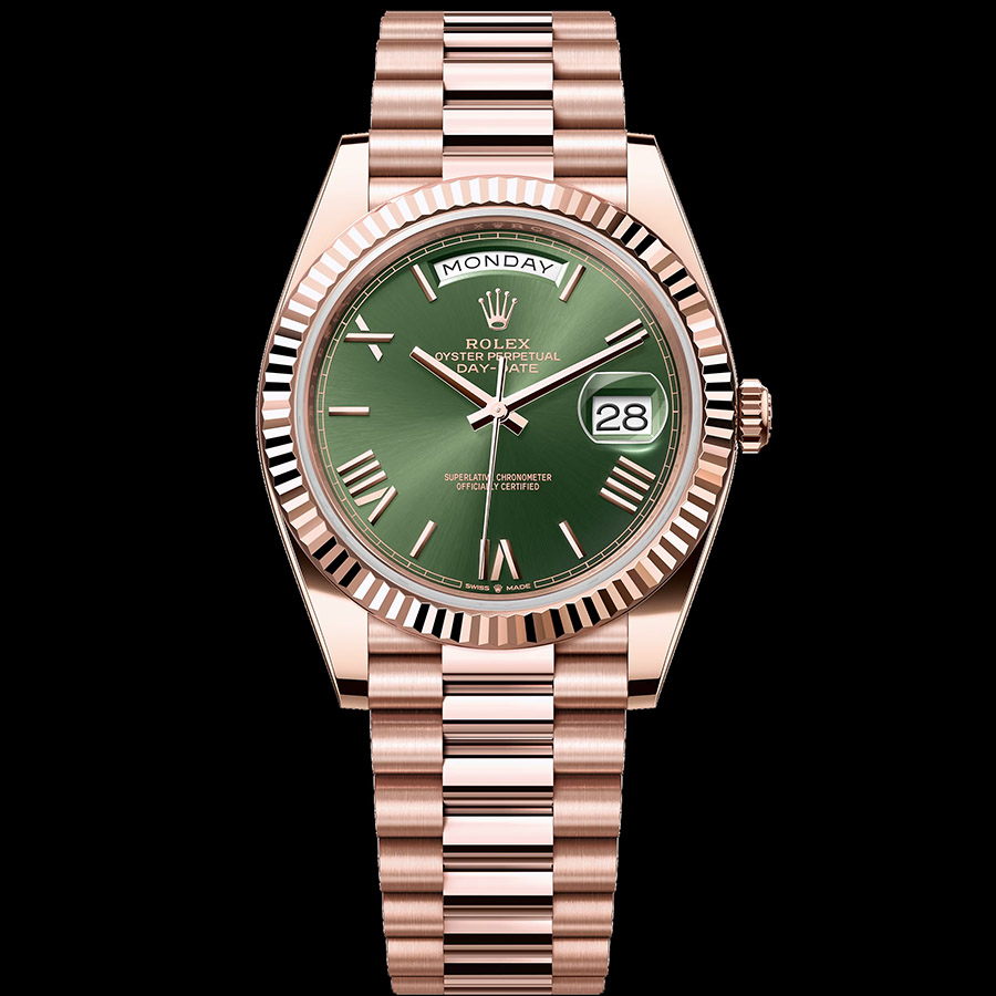 Is the Luxury Replica Rolex Day-Date 40 In Everose Gold With The Olive-Green Dial The Watch Of The Summer?